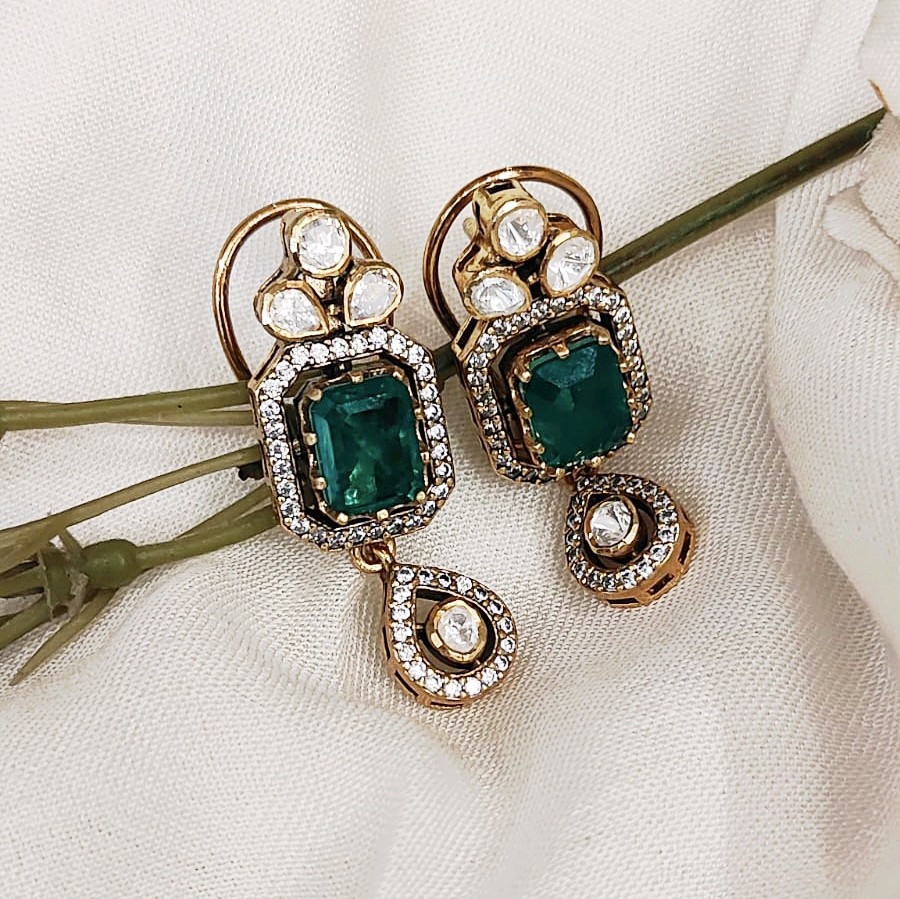 Green Moissanite earrings 